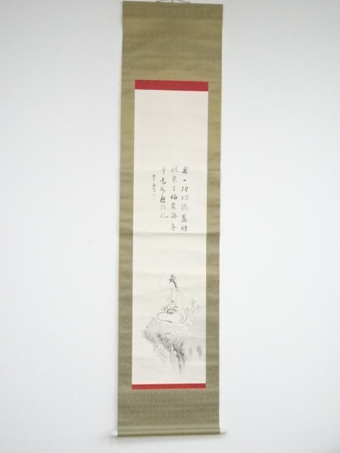 JAPANESE HANGING SCROLL / HAND PAINTED / KANNON GODDESS OF MERCY